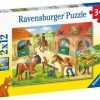 Ravensburger Puslespill Glade Dager Ved Stallen, 2x12 Brikker