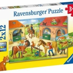 Ravensburger Puslespill Glade Dager Ved Stallen, 2x12 Brikker