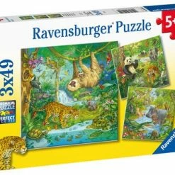 Ravensburger Puslespill I Jungelen, 3x49 Brikker