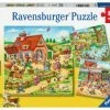 Ravensburger Puslespill Dyr På Ferie 3x49 Biter