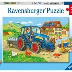 Ravensburger Puslespill Traktor Og Gravemaskin, 2x12 Brikker