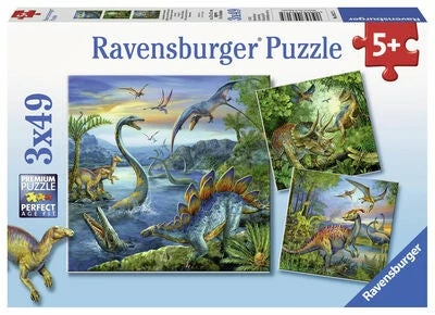 Ravensburger Puslespill Dinosaur 3x49 Biter 3 Ravensburger Puslespill Dinosaur 3x49 Biter