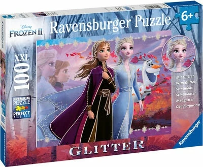 Disney Frozen Ravensburger Puslespill Frozen 2 Glitter Sterke Søstre 100 Brikker 3 Disney Frozen Ravensburger Puslespill Frozen 2 Glitter Sterke Søstre 100 Brikker