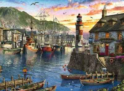Ravensburger Sunrise At The Port Puslespill 500 Brikker 4 Ravensburger Sunrise At The Port Puslespill 500 Brikker - Bilde 2