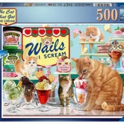 Ravensburger Puslespill Katter I Iskrembutikken 500 Brikker