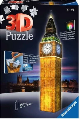Ravensburger Big Ben Night Edition 3D-puslespill 216 Brikker 3 Ravensburger Big Ben Night Edition 3D-puslespill 216 Brikker