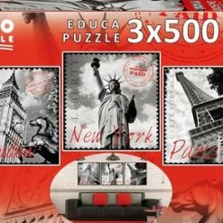 Educa Puslespill Big Cities Decorative 3x500 Brikker