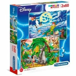 Disney Classics Disney Puslespill Peter Pan Og Jungelboken 2x60 Brikker