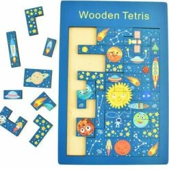 Robetoy Puslespill Tetris Space Wood 18x27cm