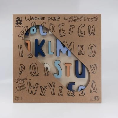 Sebra Puslespill I Tre Svenskt ABC, Blå 4 Sebra Puslespill I Tre Svenskt ABC, Blå - Bilde 2