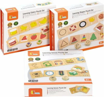 VIGA Puslesett Farger, Former Og Sanser, 3-Pack 4 VIGA Puslesett Farger, Former Og Sanser, 3-Pack - Bilde 2