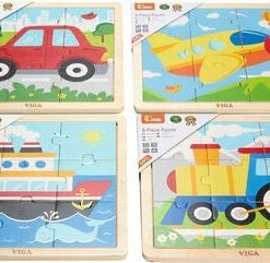 VIGA Rammepuslespill Kjøretøy 9 Brikker, 4-Pack -jollyroom Salg 51444 51445 51446 51446 2178 4b