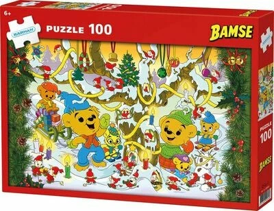 Bamse - Verdens Sterkeste Bjørn Kärnan Puslespill Julemotiv Bamse 100 Brikker 3 Bamse - Verdens Sterkeste Bjørn Kärnan Puslespill Julemotiv Bamse 100 Brikker