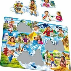 Larsen Barn Verden Rundt Rammepuslespill 15 Brikker