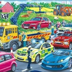 Larsen Utrykningskjøretøy På Motorveien Rammepuslespill 26 Brikker -jollyroom Salg PG3 ZZ 3866 2