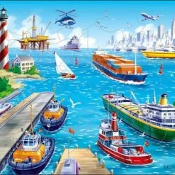 Larsen Fartøy I En Hektisk Havn Rammepuslespill 35 Brikker -jollyroom Salg US2 ZZ 3866 2